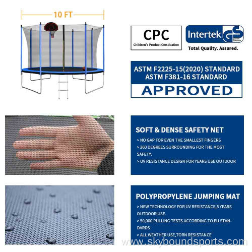 10ft Trampoline With Safety Enclosure Net